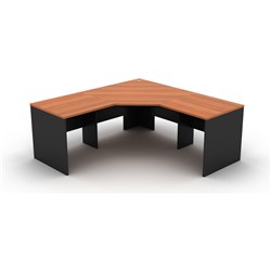 OM 3 Piece Corner Desk 1800/1800W x 700D x 720mmH Cherry And Charcoal