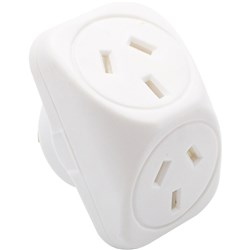 The Brute Power Co. Angled Double Adaptor White