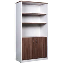 OM Premier Half Door Storage Cupboard 900W x 450D 1800mmH Casnan And White