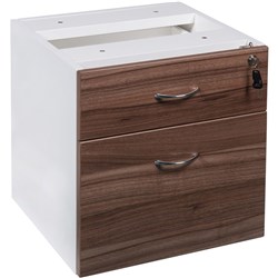 OM Premier Fixed Pedestal 1 Drawer 1 File 464W x 400D x 450mmH Casnan And White