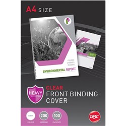 GBC Binding Cover A4 200 Micron Pack Of 100 Clear